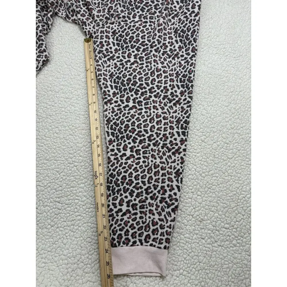 Victoria's Secret Waffle Knit Lounge Set Leopard Tee &‎ Joggers Size XL Cheetah
